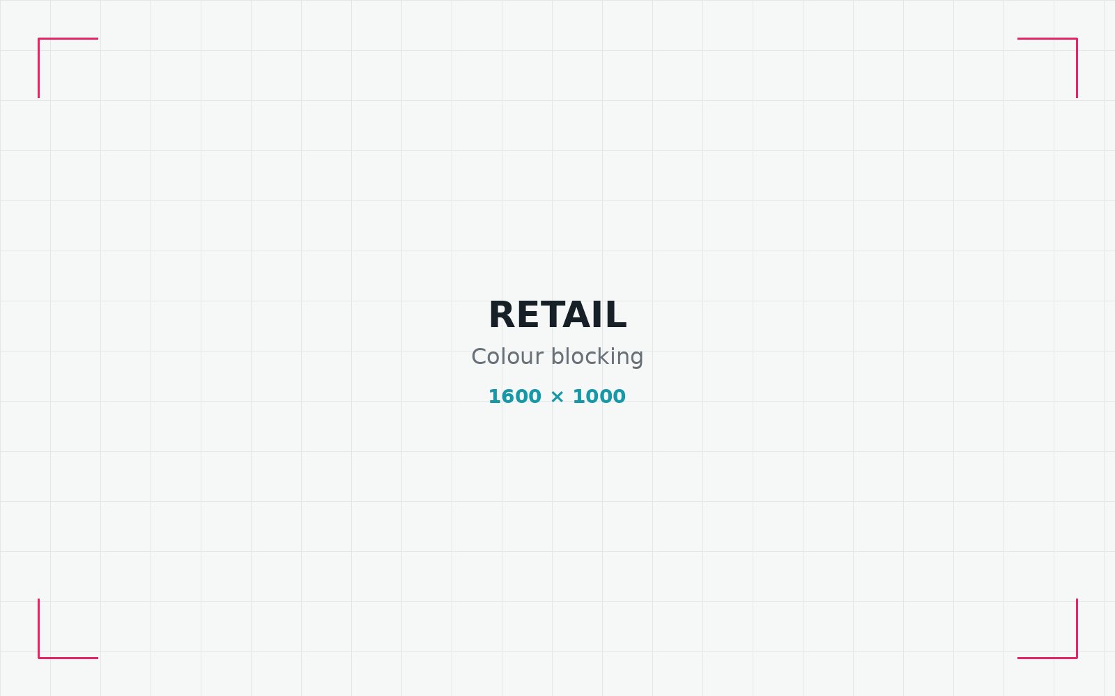 Bold colour blocking printed behind a retail till point