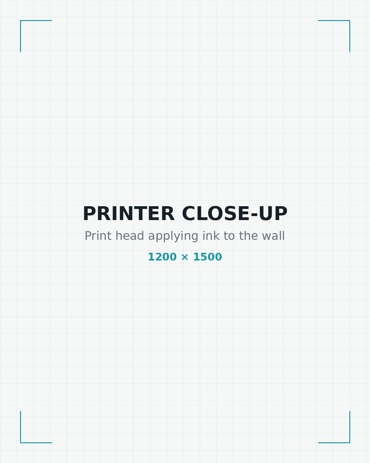 A wall printer applying ink directly to an interior wall